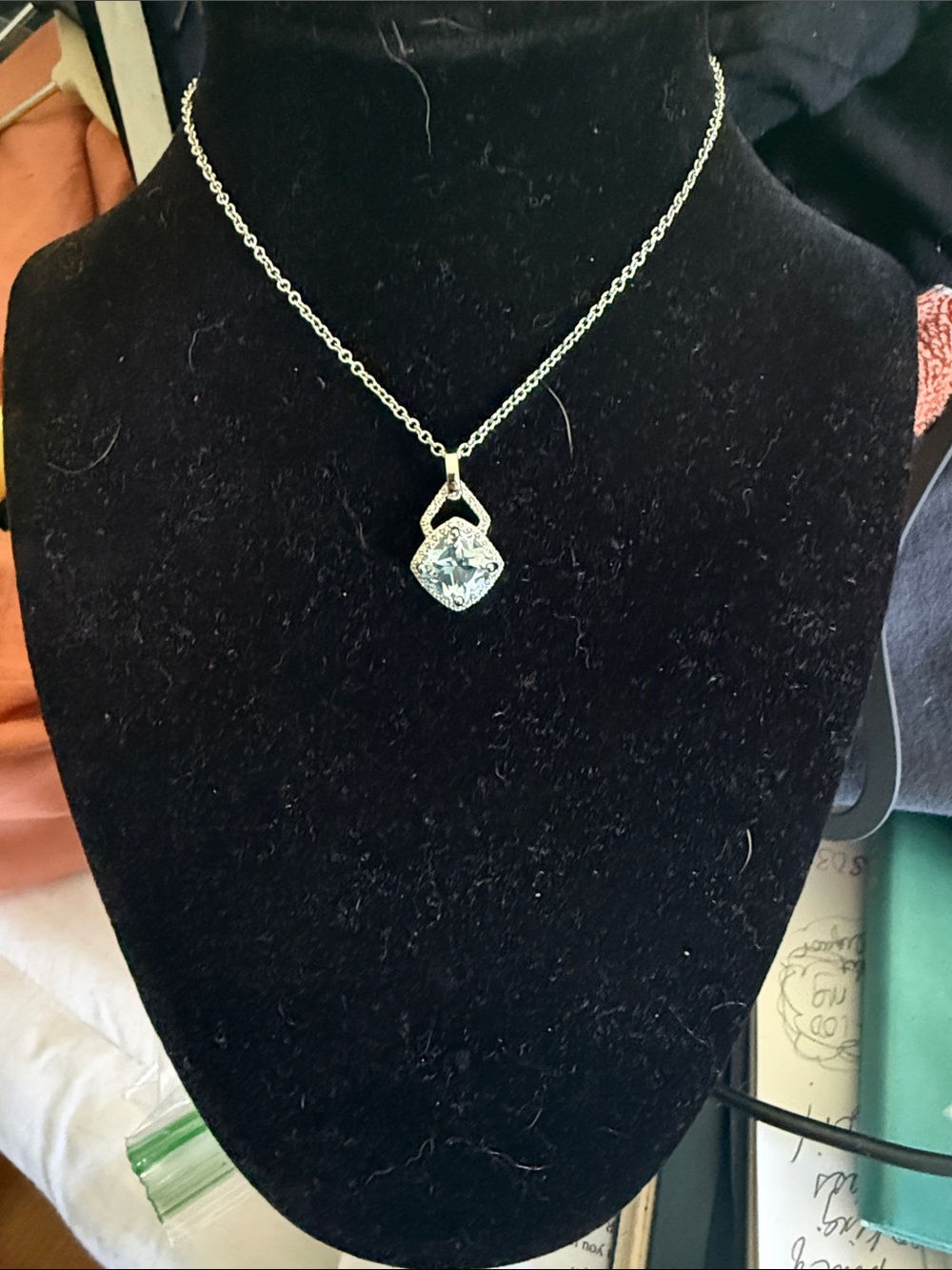Gold Coast platinum plated Blue Gem Halo Pendant Necklace - Women Jewelry